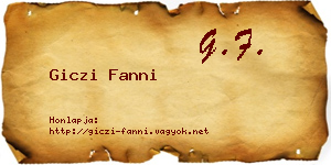 Giczi Fanni névjegykártya