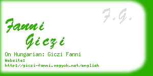 fanni giczi business card